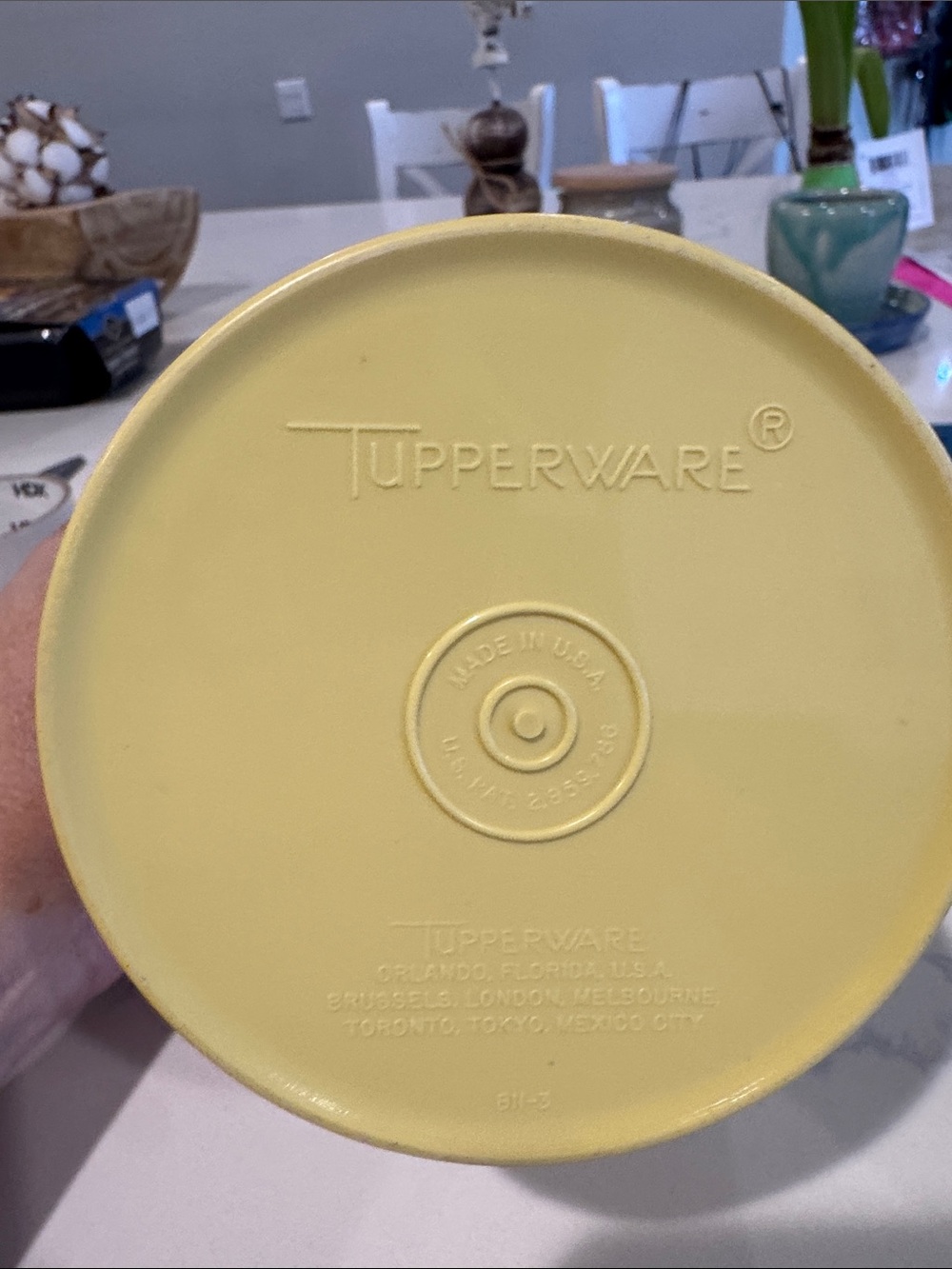 Tupperware Yellow Round Lid Container - Picture 2 of 2